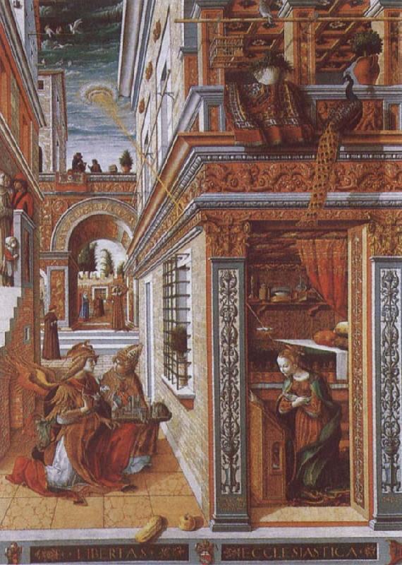 Carlo Crivelli Annunciation with St. Endimius oil painting image